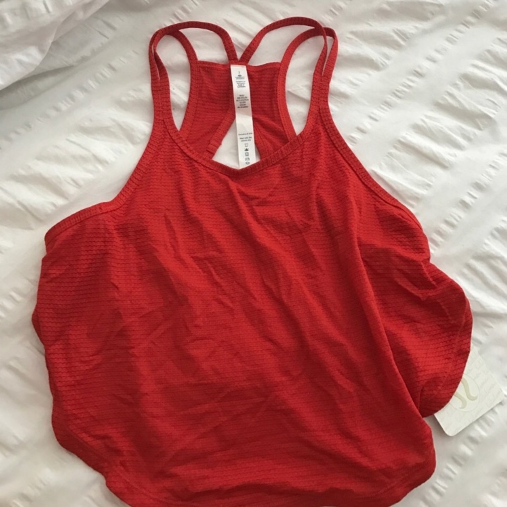 NWT size 2 lululemon red crop top tank!!